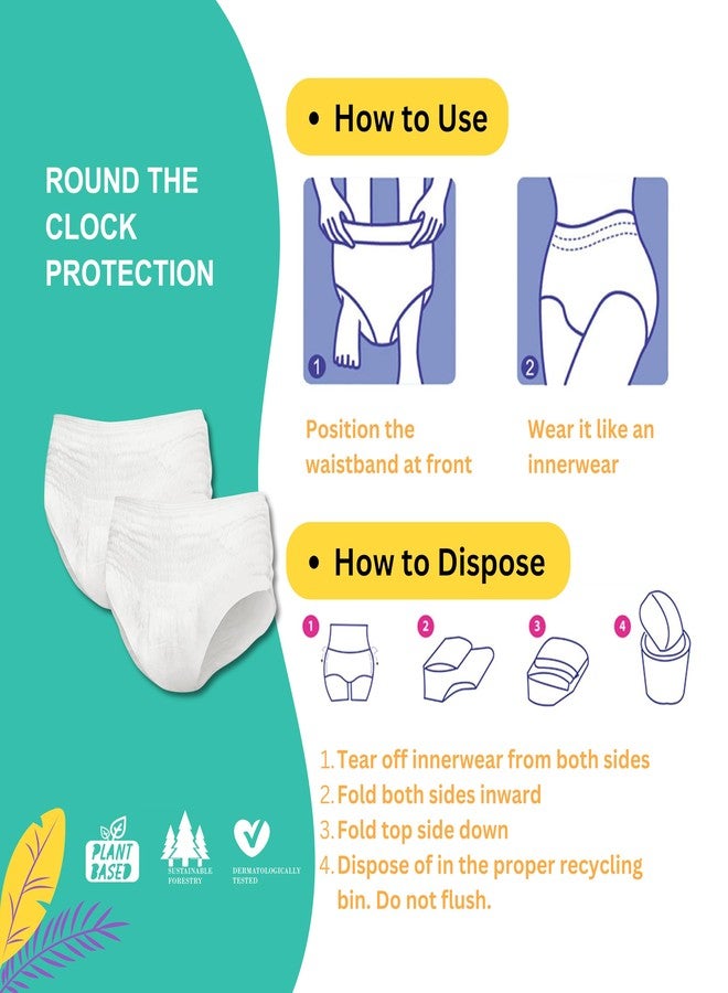 Caredone Disposable Period Panties for Women Leak Proof | 360° Protection | Overnight Comfort | Rash & Toxin Free | No Leakage | Seamless Fit | Period Panty for Heavy Flow. (Medium, 10-Disposable Period Panty) - Image 5